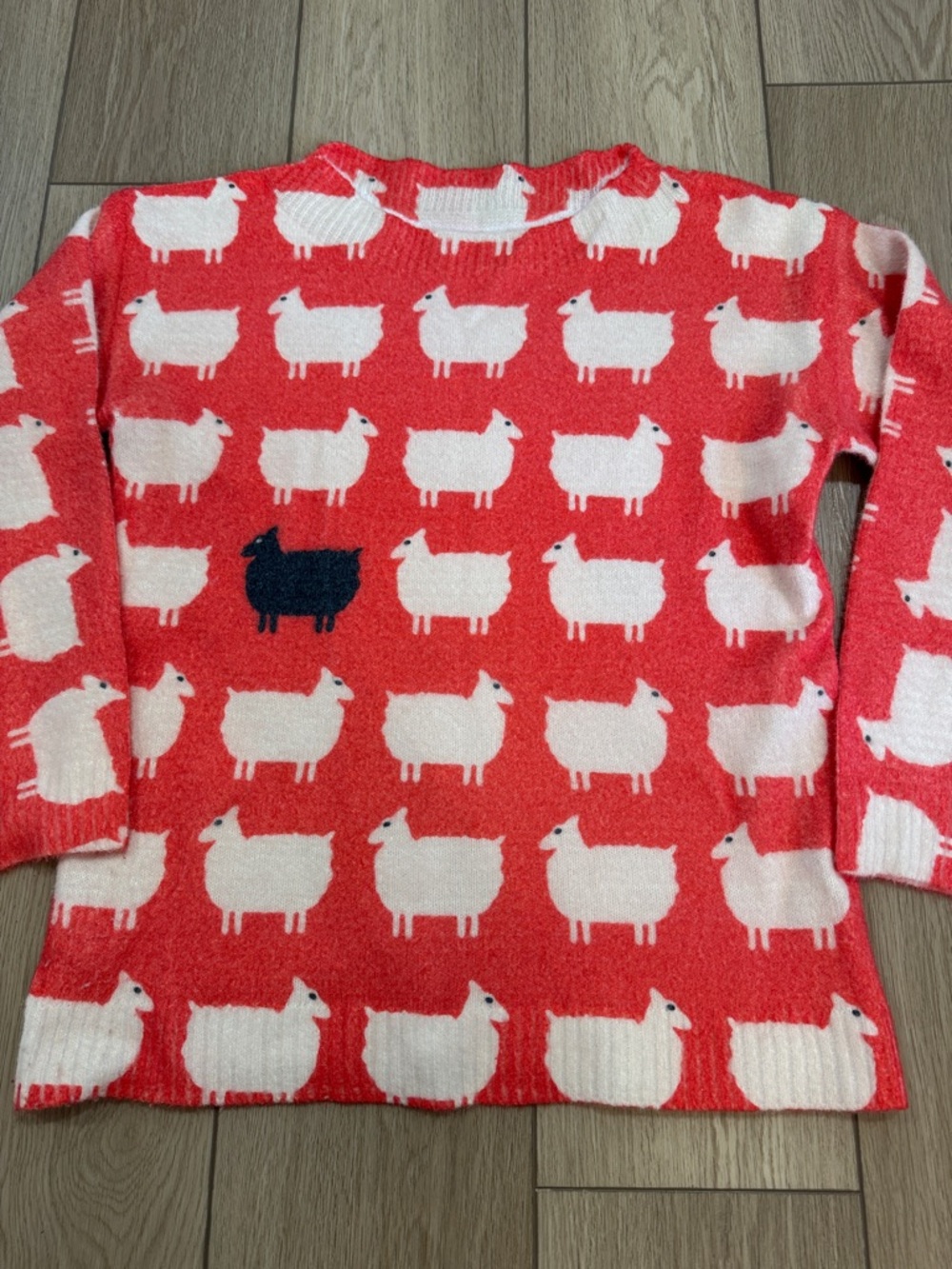 Black Sheep All Over Print Sweater Sz S Fun Teacher Animal